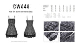 Punk dye black grey rock dress DW648