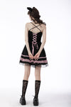 Black pink sexy doll chiffon strap dress DW654