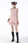 Pink doll frilly strap dress DW657
