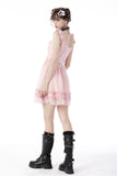 Pink doll frilly strap dress DW657