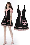 Cat feet lace up contrast strap dress DW666