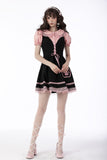 Cat feet lace up contrast strap dress DW666