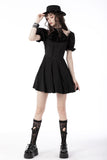 Gothic frilly neck puff sleeves dress DW668