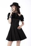 Gothic frilly neck puff sleeves dress DW668