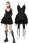 Devil cool high low layered strap dress DW669