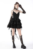 Devil cool high low layered strap dress DW669