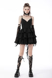 Devil cool high low layered strap dress DW669