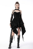Punk rock shredded irregular frilly zip dress DW672