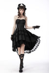 Magic girl pleated rose high low dress DW678