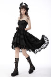 Magic girl pleated rose high low dress DW678