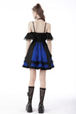 Gothic lolita black blue cross dress DW689
