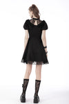 Gothic death cross ruffle lace neckline dress DW696