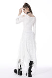 White ghost cutout details maxi dress DW725