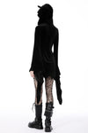 Cat ear bell sleeves hooded zip dress DW750