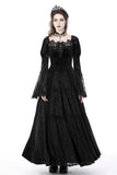 Gothic vintage gorgeous velvet-lace-splicing maxi dress DW751