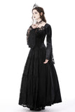 Gothic vintage gorgeous velvet-lace-splicing maxi dress DW751