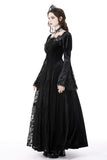 Gothic vintage gorgeous velvet-lace-splicing maxi dress DW751