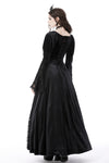 Gothic vintage gorgeous velvet-lace-splicing maxi dress DW751