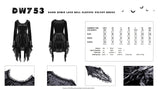Dark genie lace bell sleeves velvet dress DW753