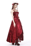 Blood rose velvet maxi dress DW757