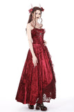 Blood rose velvet maxi dress DW757