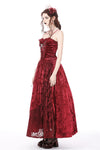 Blood rose velvet maxi dress DW757