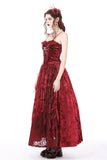 Blood rose velvet maxi dress DW757