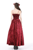 Blood rose velvet maxi dress DW757