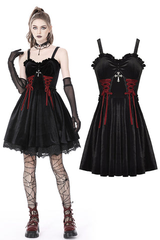 Gothic bloody lace up dress DW760