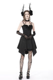 Gothic lady ruffle bust strap dress DW763