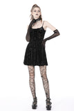 Gothic lace up skull strap dress DW764