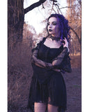 Gothic dress of ghost cocktail lace with button row DW053BK - Gothlolibeauty