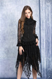 Chiffon material blouse with lace sleeves IW068 - Gothlolibeauty