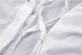 Punk Whiteite safety pin asymmetrical chain-strap blouse IW079 - Gothlolibeauty