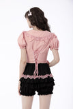 Pink princess heart button doll collar blouse IW090