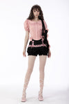 Pink princess heart button doll collar blouse IW090