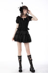 Black lolita girl frilly top IW091
