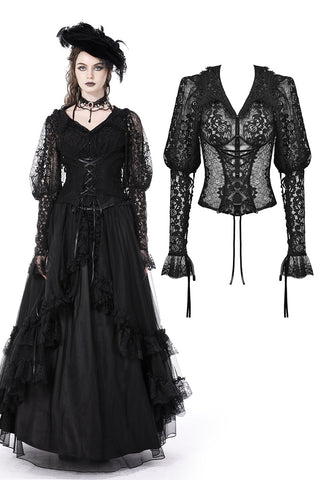 Gothic sexy lace blouse IW092