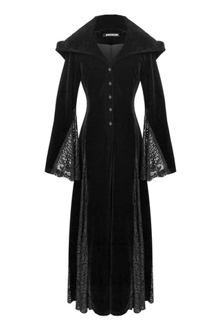 Black Long Sleeve Gothic Vampire Punk Scene Clothing velvet jacket gow ...