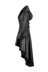 DARK IN LOVE Gothic long coat leather cocktail robe jacket with eyelets cap JW096 - Gothlolibeauty