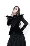 Gothic velvet jacket with swallow shoulder JW116 - Gothlolibeauty