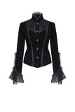 Gothic elegant lacey velvet blouse-shape jacket JW173 - Gothlolibeauty