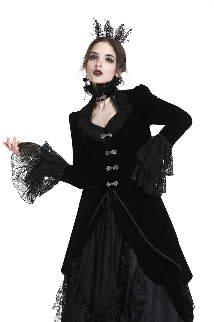 Gothic velvet swallow lace tail jacket JW174 – Gothlolibeauty