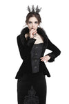 Gothic royal floral stand-up collar velvet jacket JW180 - Gothlolibeauty