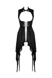 Punk chiffon irregular hem underbust sleeveless jacket JW212 - Gothlolibeauty