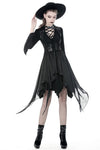 Punk chiffon irregular hem underbust sleeveless jacket JW212 - Gothlolibeauty