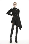 Punk warrior button up side long irreqular jacket JW215