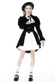 Gothic retro contrast frilly collar velvet jacket JW234