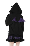 Harajuku purple cat with wing back velvet lining jacke JW240