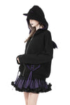 Harajuku purple cat with wing back velvet lining jacke JW240